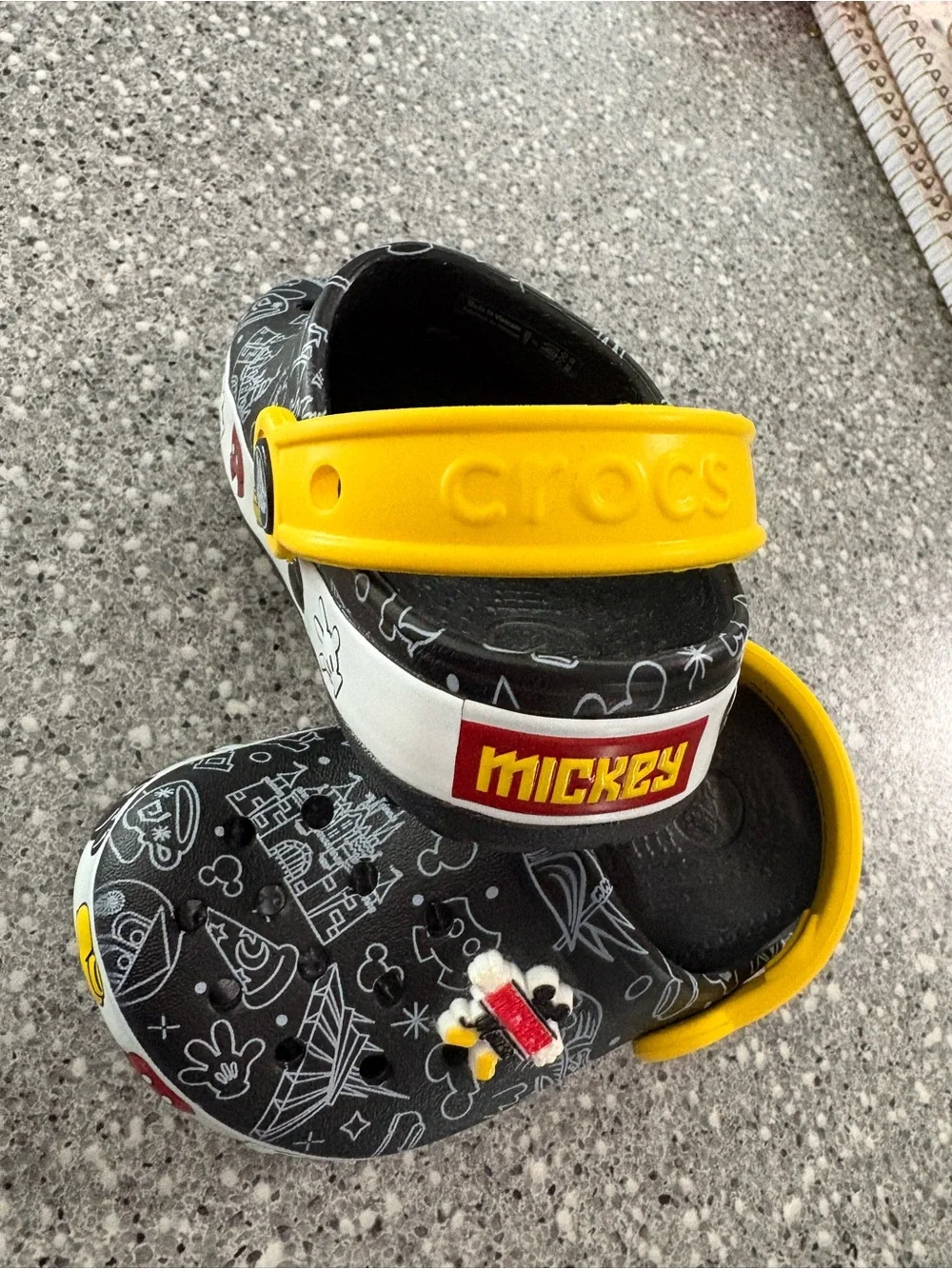 Crocs Disney Mickey Mouse light up Toddler Classic Clog with Yellow Strap